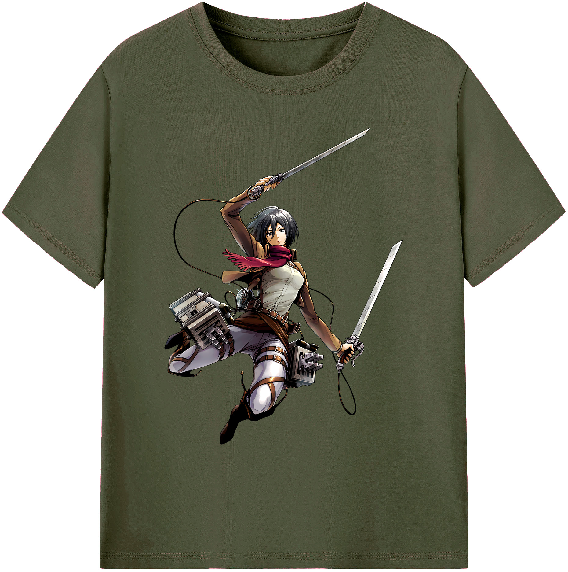 （画像用） 進撃の巨人 ミカサ·アッカーマン Attack on Titan Mikasa Ackerman 綿100％ メンズ半袖Tシャツ｜肌触りやわらか＆通気性